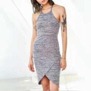 Silence + Noise Grey Ribbed Dress